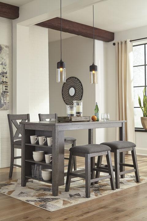 Tall round deals table with stools