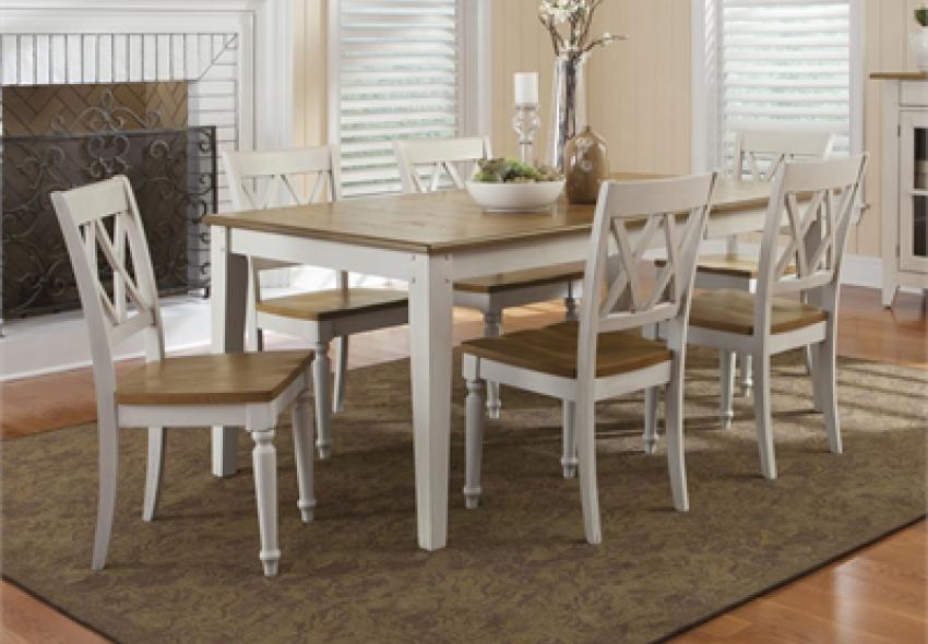 Two Tone Wood Finish Dining Furniture