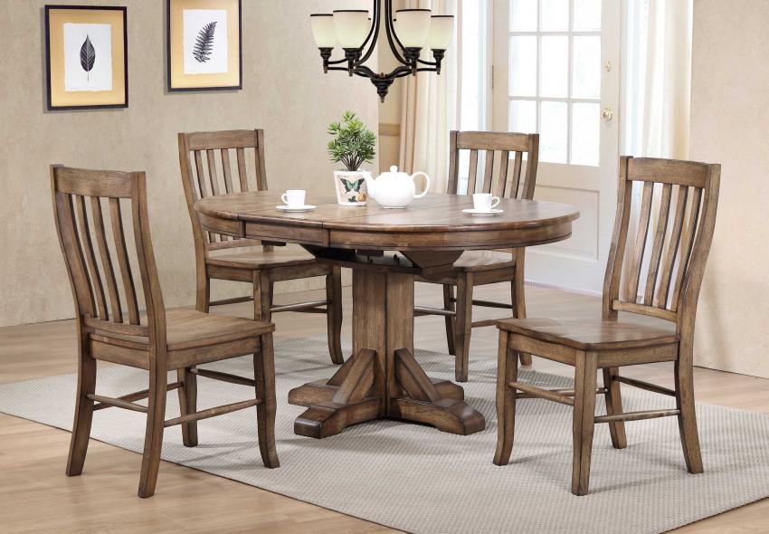 rustic round dining set